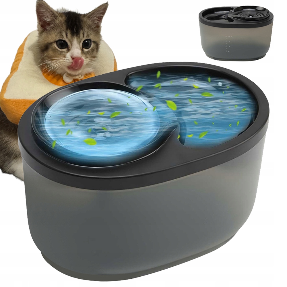 Napáječka Miska Tichá Pro Kočky Psa 2,3L Integrovaný Dávkovač Vody