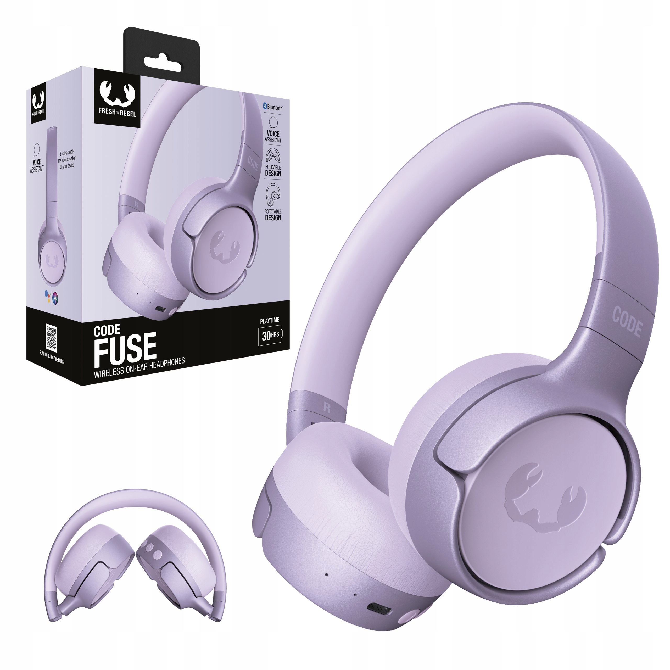 Fresh 'n Rebel Słuchawki Bezprzewodowe Bt Nauszne Code Fuse Dreamy Lilac