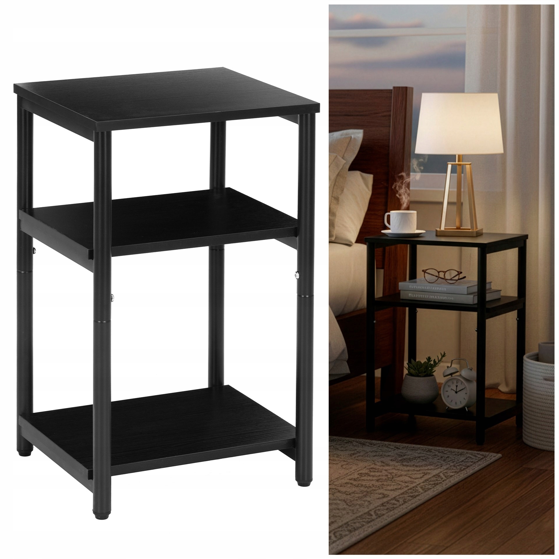 Noční Stolek Noční Stolek Loft 59 Cm Regál Do Ložnice Nakastlik Police