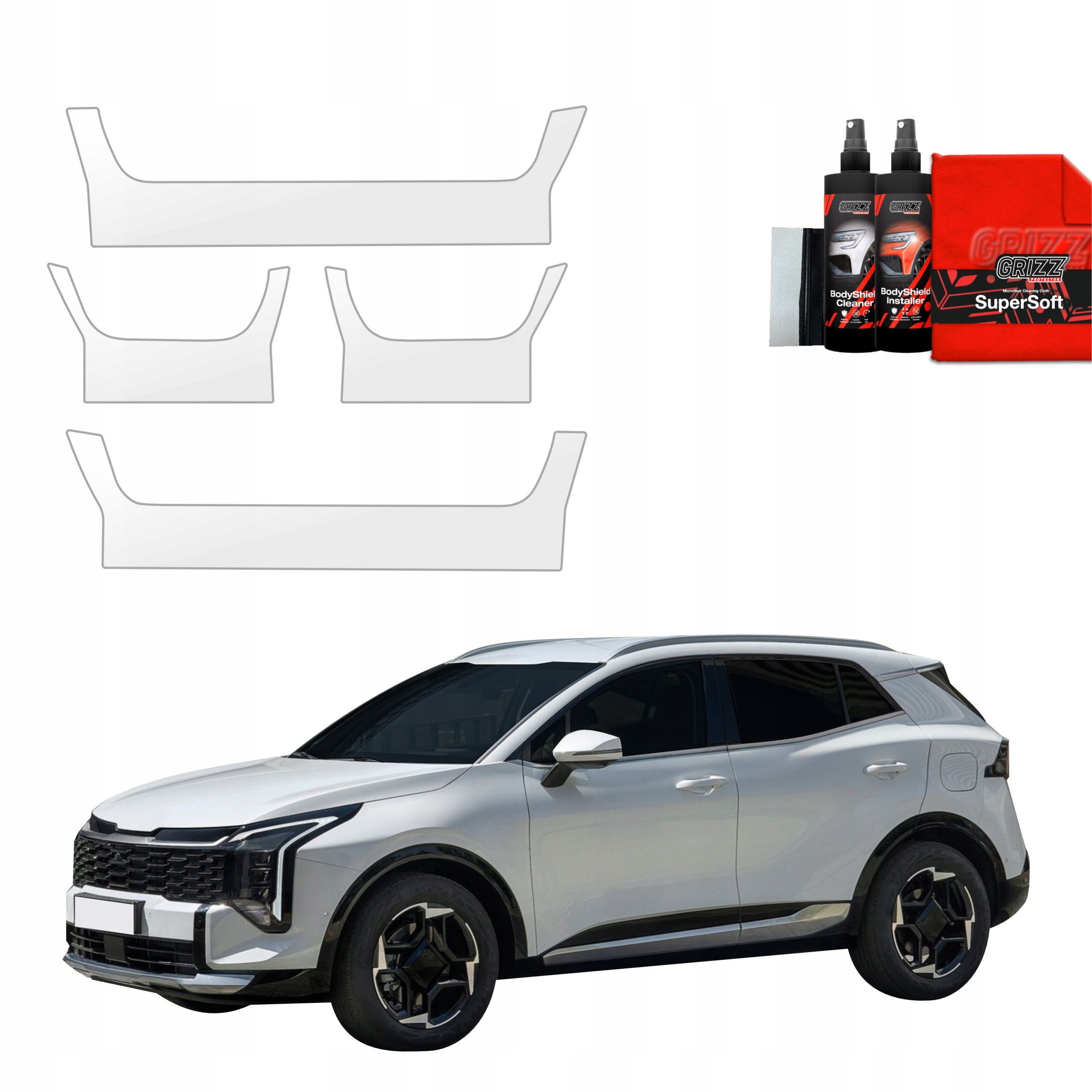 4v1 Fólie Ppf dýha na prahy pro Kia Sportage 5 Facelift (2025)