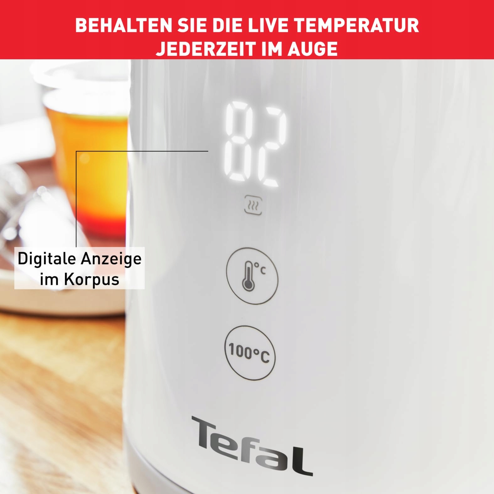 TEFAL Sense Czajnik Elektryczny 1,5L Wyświetlacz Cyfrowy 5 Temperatur 1800W — miniatura 4