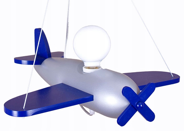 LAMPA WISZĄCA DO POKOJU DZIECKA SAMOLOT DREWNIANA Zasilanie sieciowe