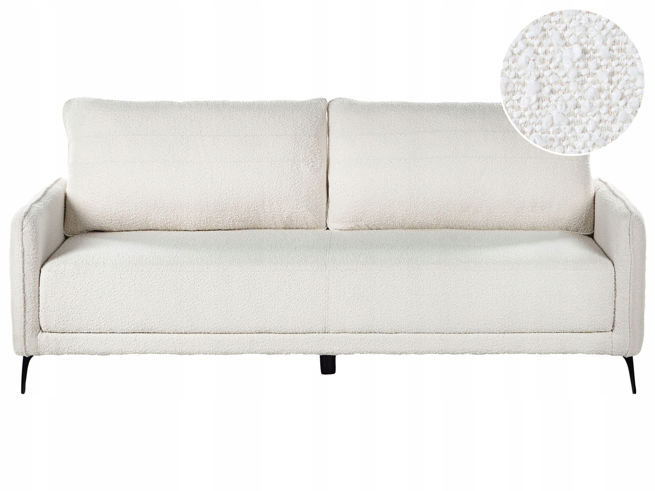 Sofa rozkładana boucle funkcja spania łóżko biała