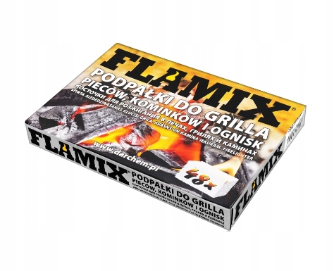 FLAMIX PODPAŁKA DO KOMINKA GRILLA BIAŁA x48 KOSTEK