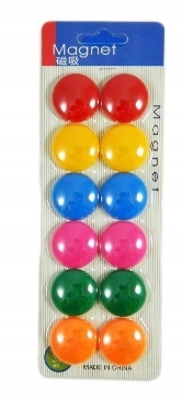 Magnes do tablicy, mix kolorów, 12 sztuk