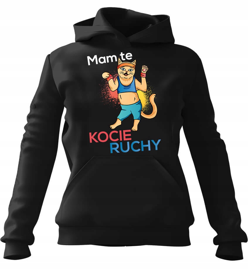 pánská mikina s kapucí Mám tyto kočičí pohyby černá 2XL pro muže, muže a muže