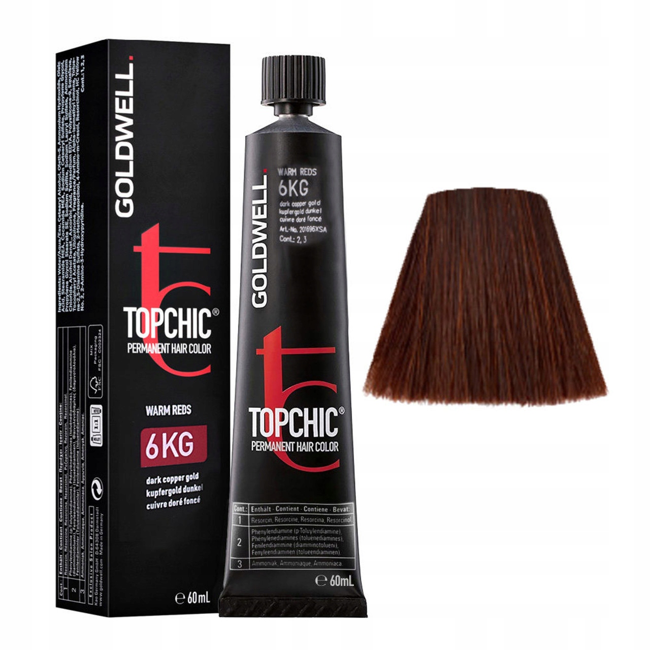 Goldwell, TopChic, Trvalá barva na vlasy, 6Kg Tmavá měděná blond, 60 ml