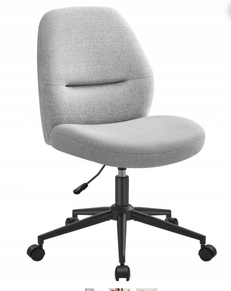Krzesło biurowe/toaletka, szare, obrotowe, regulowane, bujane.