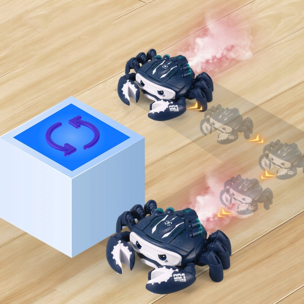 ZABAWKI PEŁZAJĄCY KRAB ZABAWKI INTERAKTYWNE DLA DZIECI SPRAY LED MUZYKA Wysokość produktu 13.5 cm