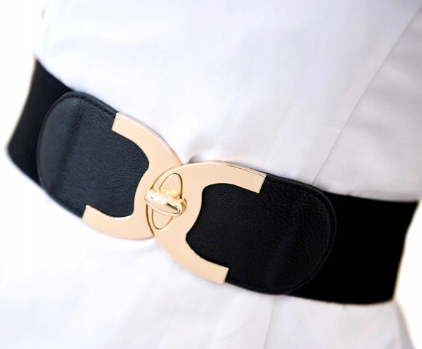 

Elastyczny Damski Pasek klamra metalowa modny