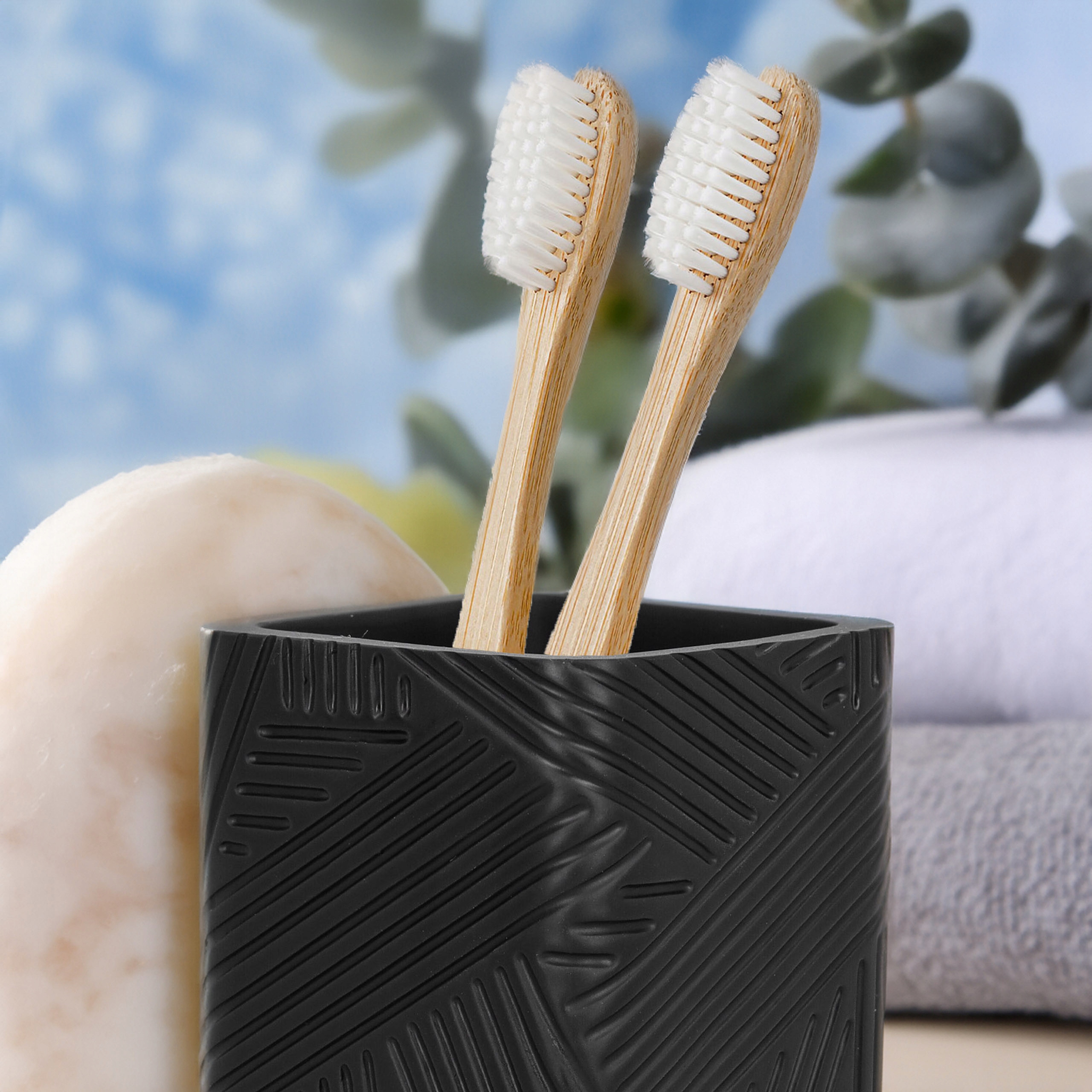 Kubek na szczoteczki do zębów pojemnik do łazienki czarny loft łazienkowy Maks. szerokość 7.3 cm