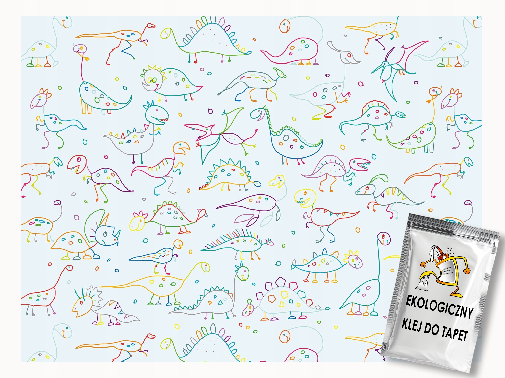 Fototapeta Flizelina Děti Kresba Dinosauři Dinopark Doodle 350x250 lepidlo
