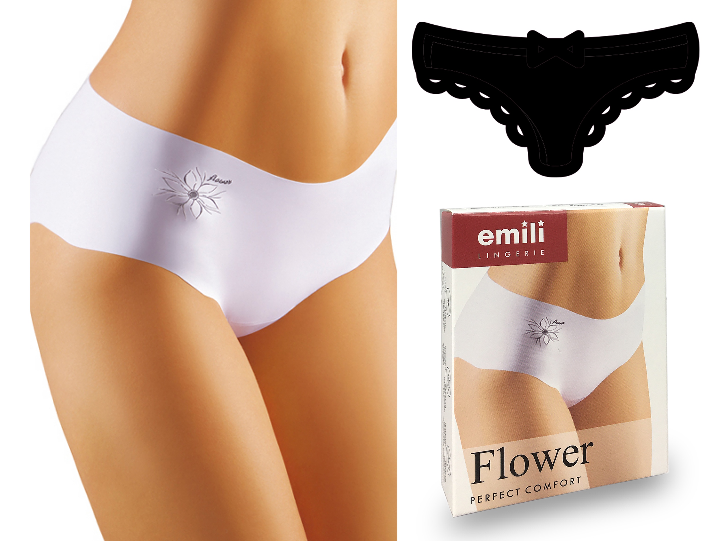 

Emili Flower Laserowo Cięte Figi czarny L