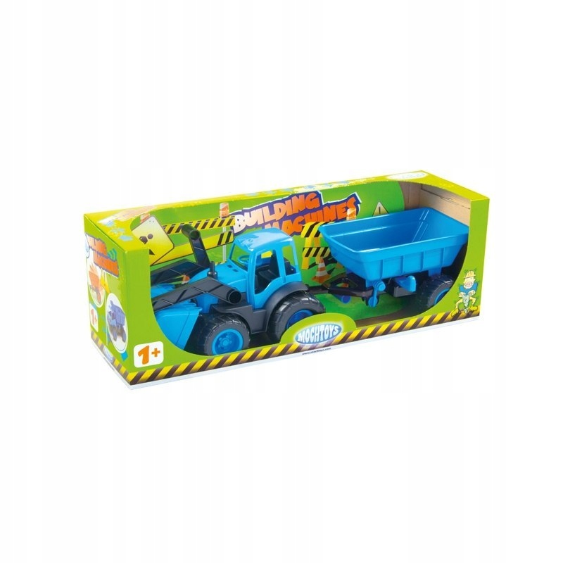 

Traktor Z Przyczepą gumowe koła Mochtoys Niebieski
