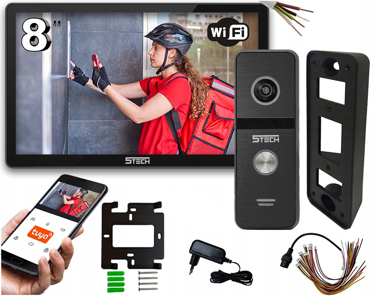 WIDEODOMOFON TUYA 5TECH VERUS ONE + APLIKACJA FURTKA BRAMA PAMIĘĆ VIDEO