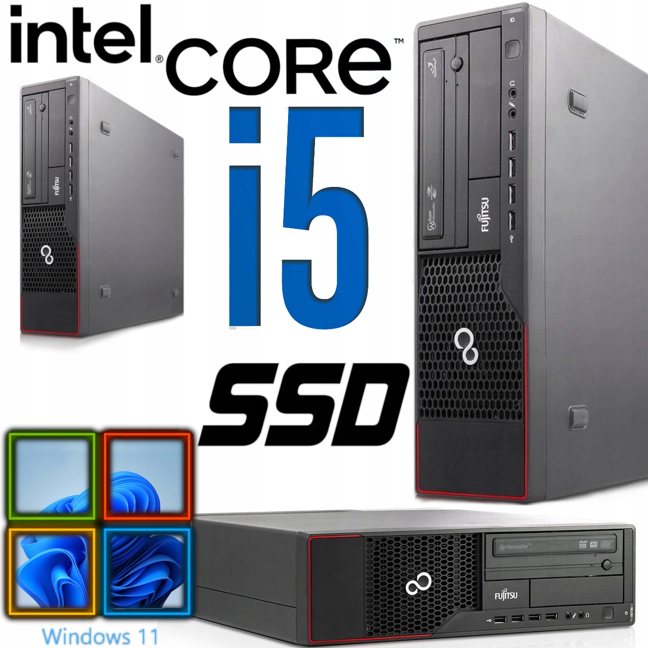 PC Fujitsu E900 Core i5 240GB SSD COM DVD DP Win11