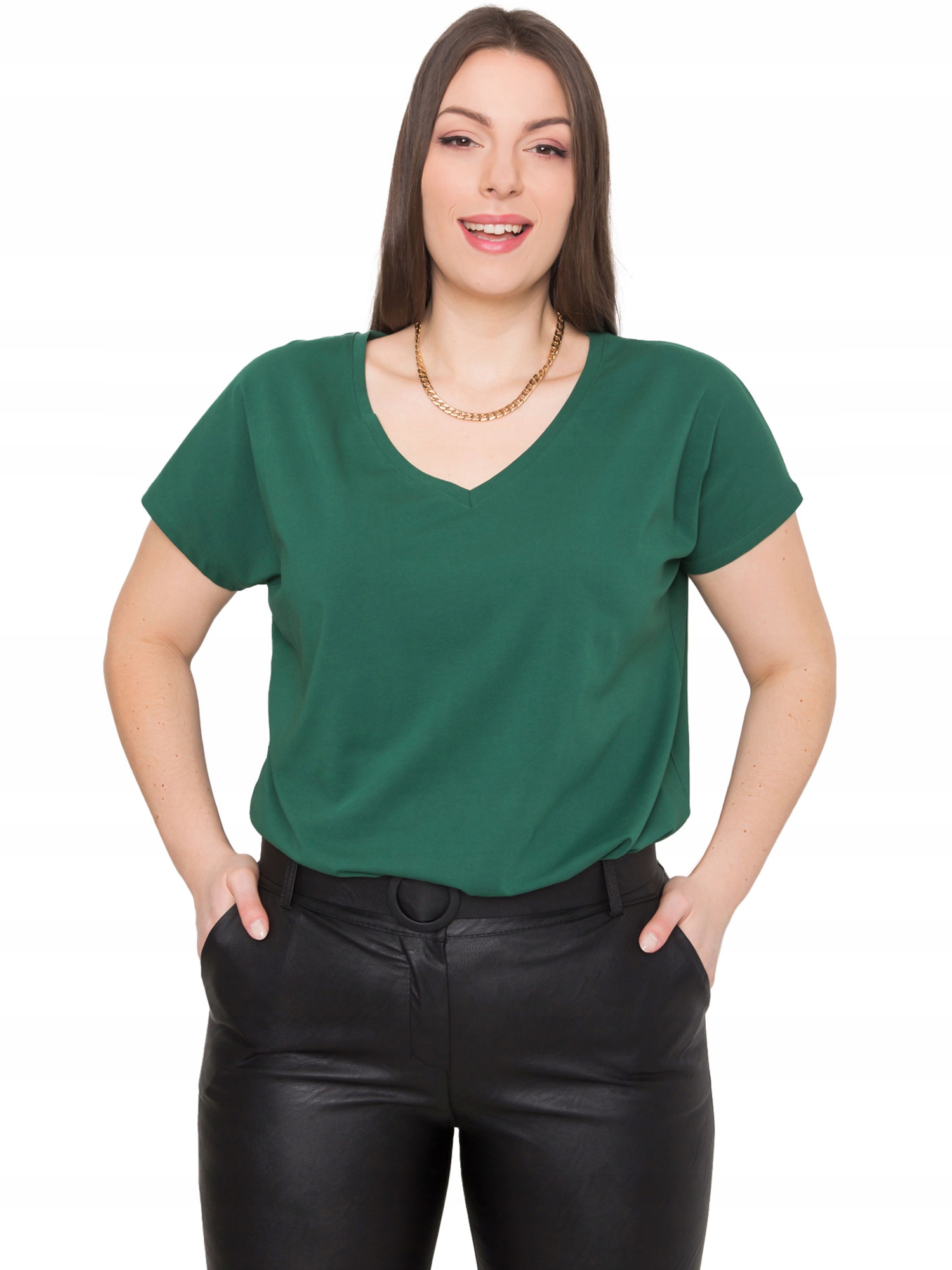 

Koszulka Damska t-shirt w serek Plus Size 3XL