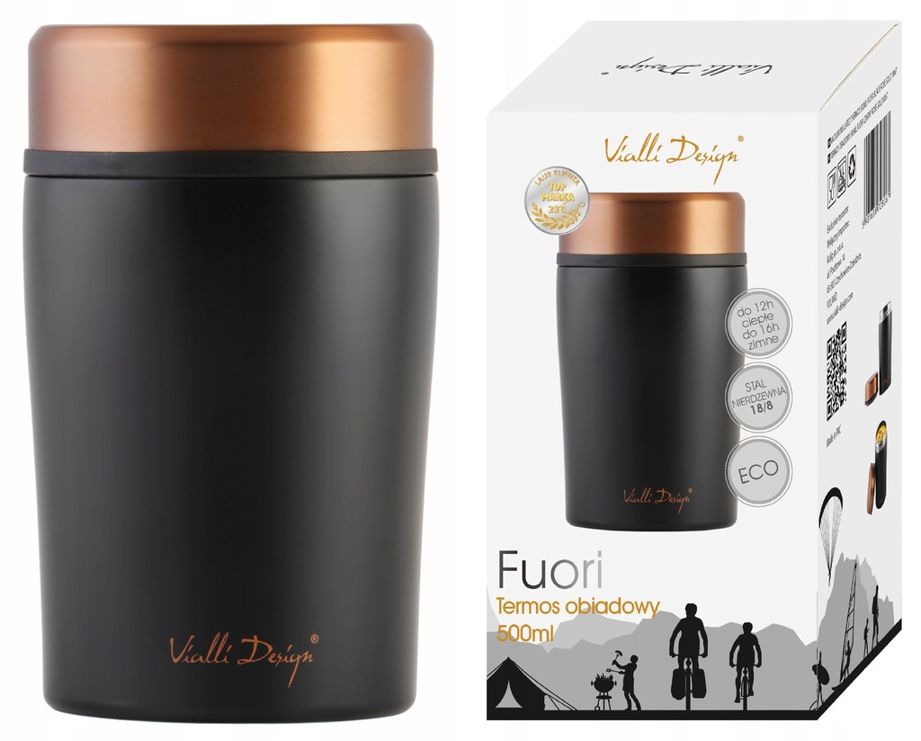 ZESTAW NA GORĄCE POSIŁKI I NAPOJE KUBEK TERMICZNY PRÓŻNIOWY TERMOS OBIADOWY Kod producenta 28036 SZCZELNY HERBATY KAWY ZUPY OBIADU