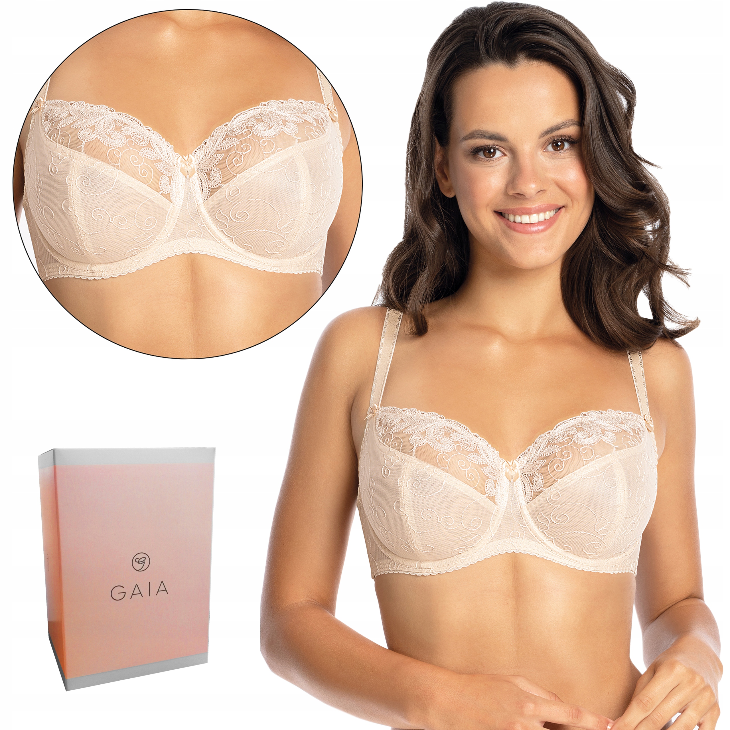 

Miękki biustonosz Gaia 1027 Eve soft, Beż, 90C