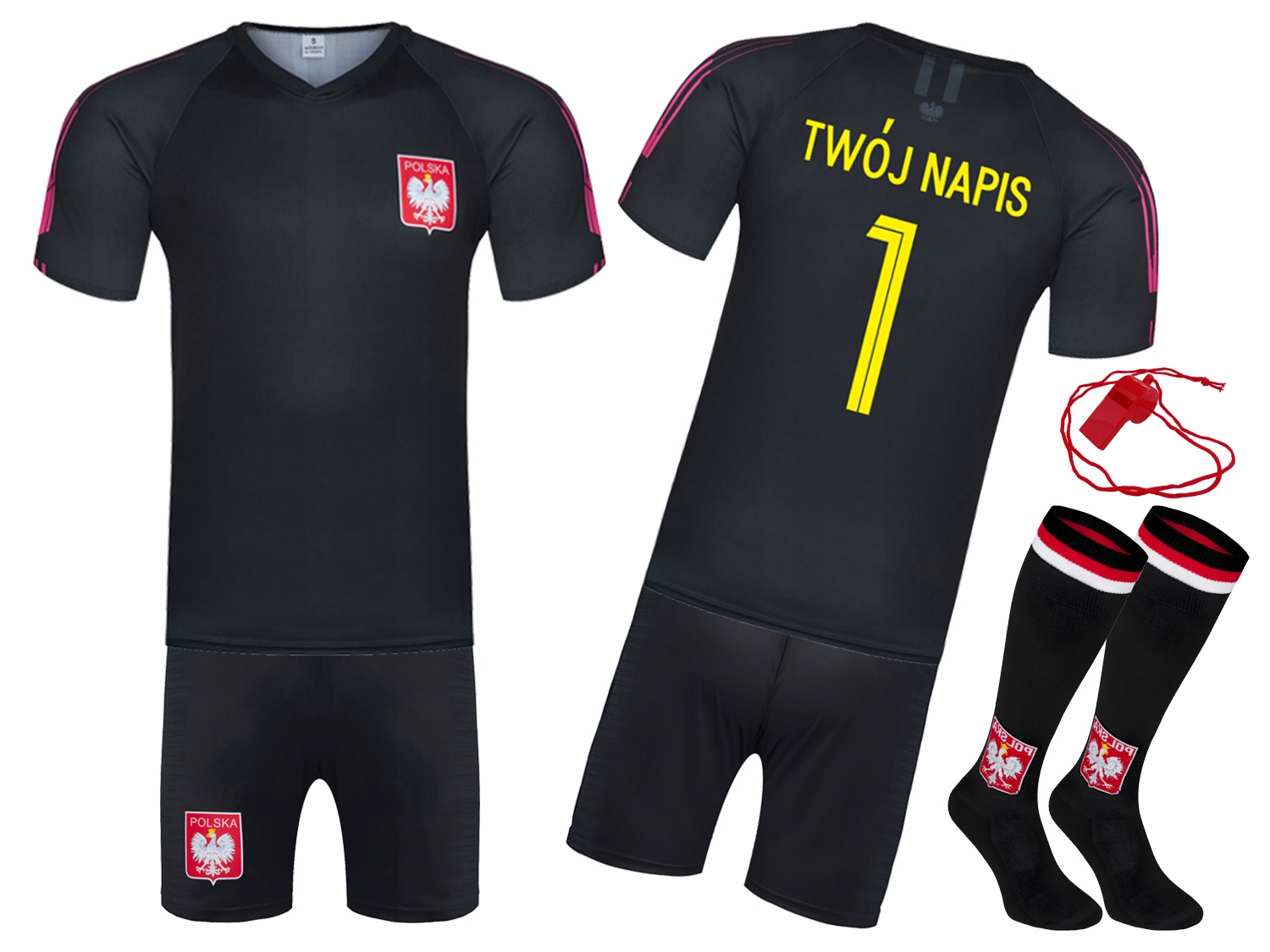 Strój piłkarski Polska z getrami Własny Nadruk rozmiar 134