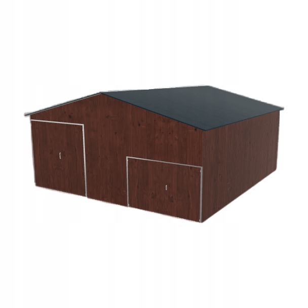 Plechová hala 8x8.5 m, sedlová, tmavý ořech, vysoká