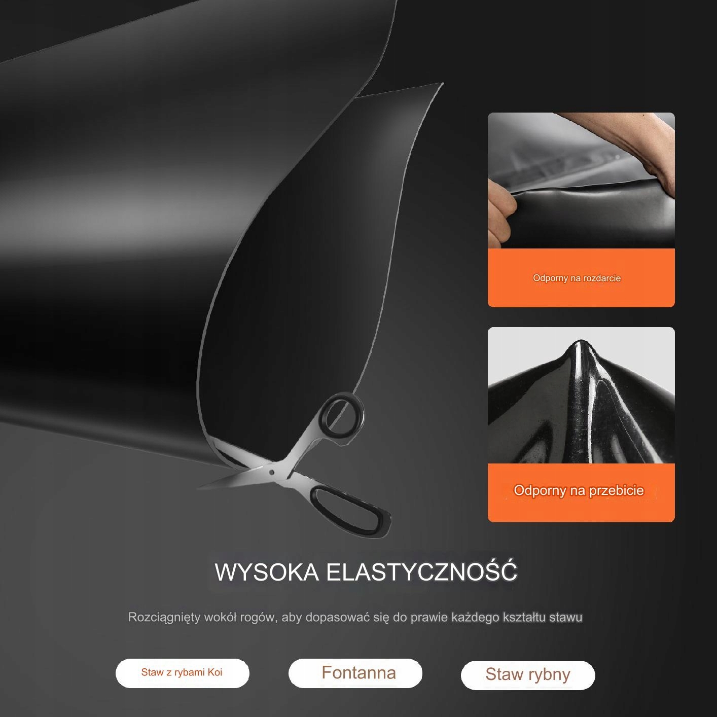 Folia do oczka wodnego 9 x 10.6 m Szerokość 9 m