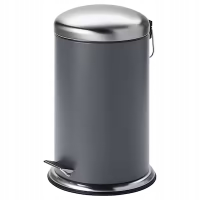 Levně Odpadkový Koš Kovový Tmavě Šedý Mjosa 12L Ikea