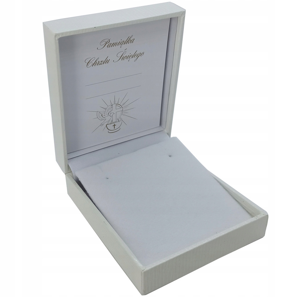 ZESTAW KOMUNIA CHRZEST ŁAŃCUSZEK I KRZYŻYK PR585 Komunijny Motyw Krzyżyk