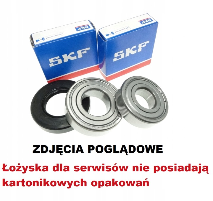 2x ŁOŻYSKA SKF+SIMERING PRALKI ELECTROLUX EWF/EWS Kod producenta 62056206BRUMAX356211125
