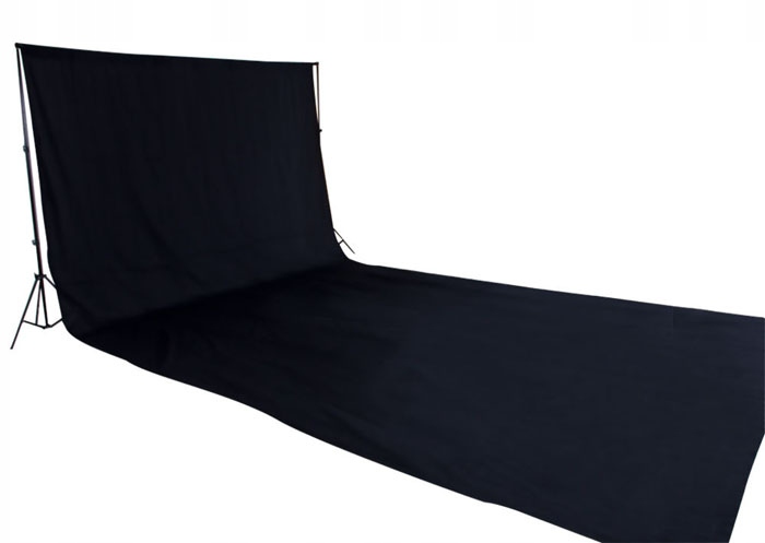 Tło Fotograficzne Do Zdjęć Czarne Black Screen 3x6m Matowe Bawełna