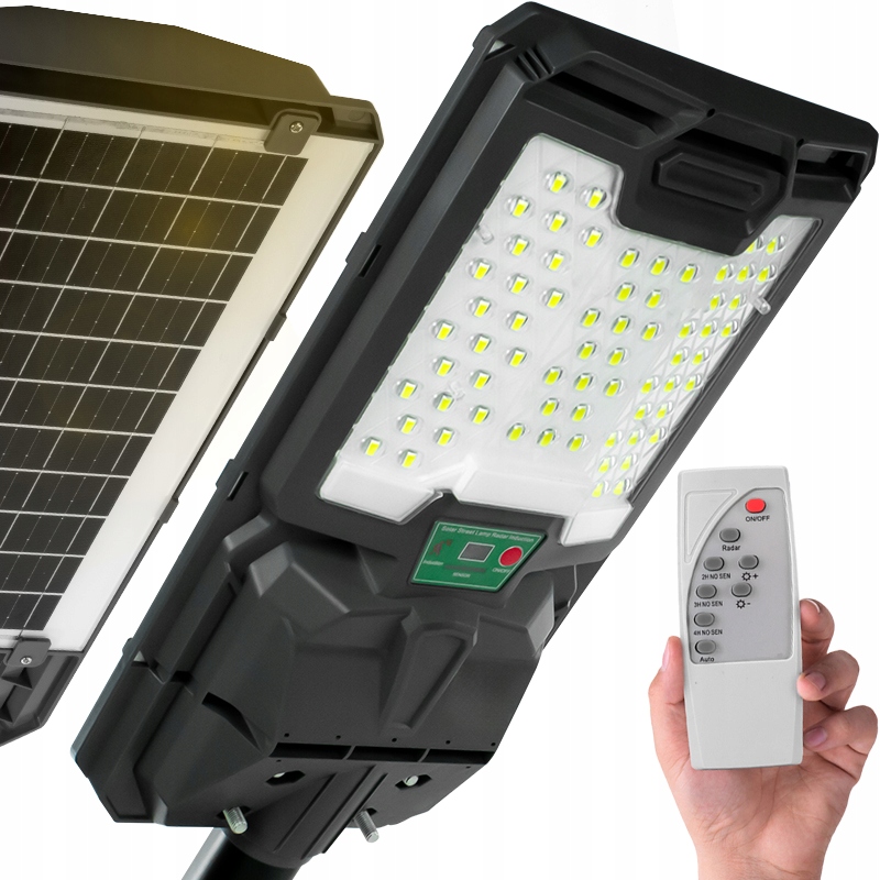 100W Led Solární Lampa S Pohybovým A Soumrakovým Senzorem, Dálkové Ovladač
