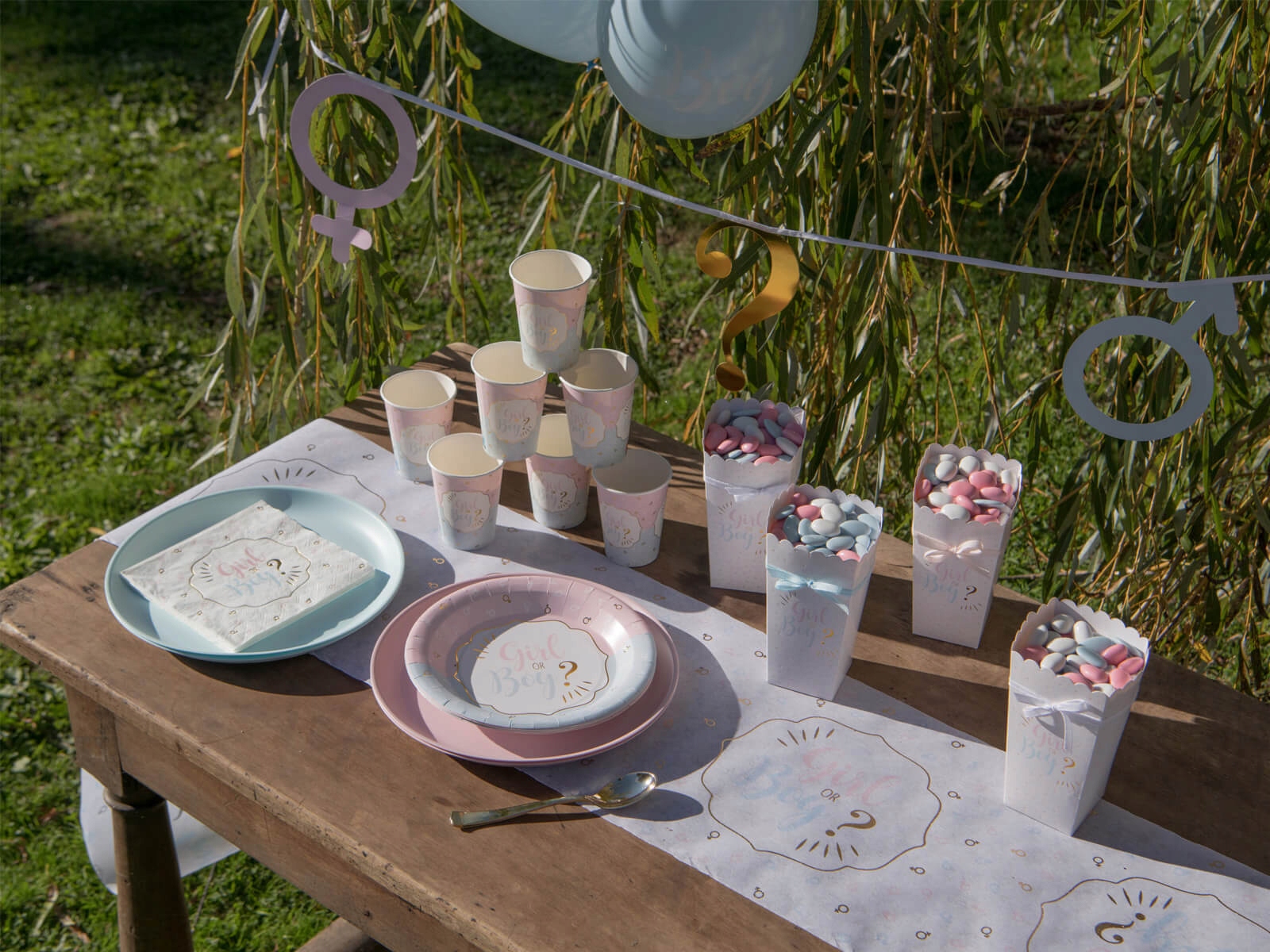 Dekoracja bieżnik Girl or Boy? 3m Baby Shower Marka Santex
