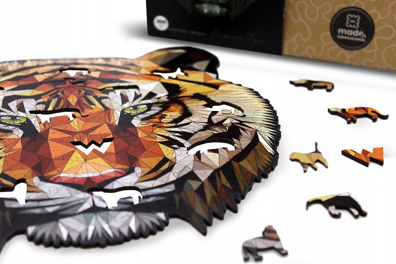 DREWNIANE EKO PUZZLE DLA DOROSŁYCH TYGRYS A3 200 Kolekcja WOOD YOU DO
