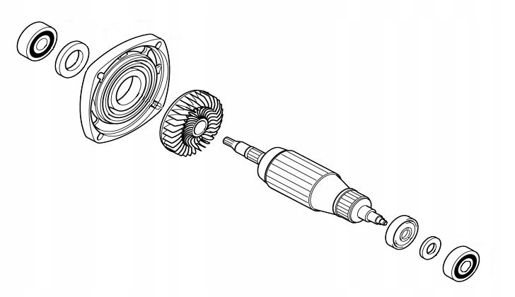 Makita Rotor Komplet Síťové Přímé Brusky GD0810C Originál