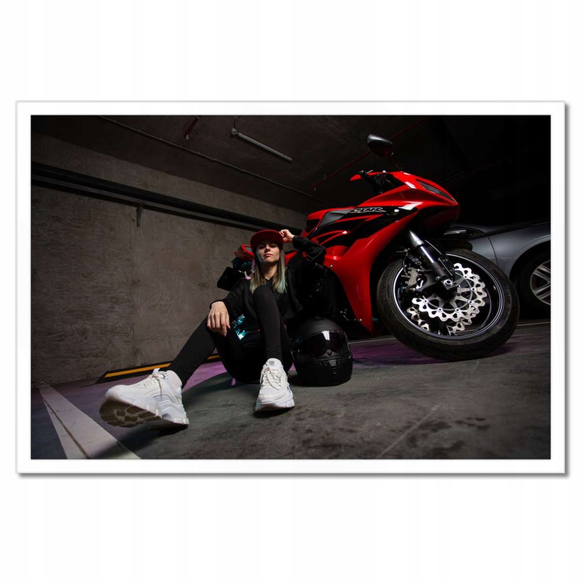 Plakáty v rámu 60x40 Červený motocyklový závodník