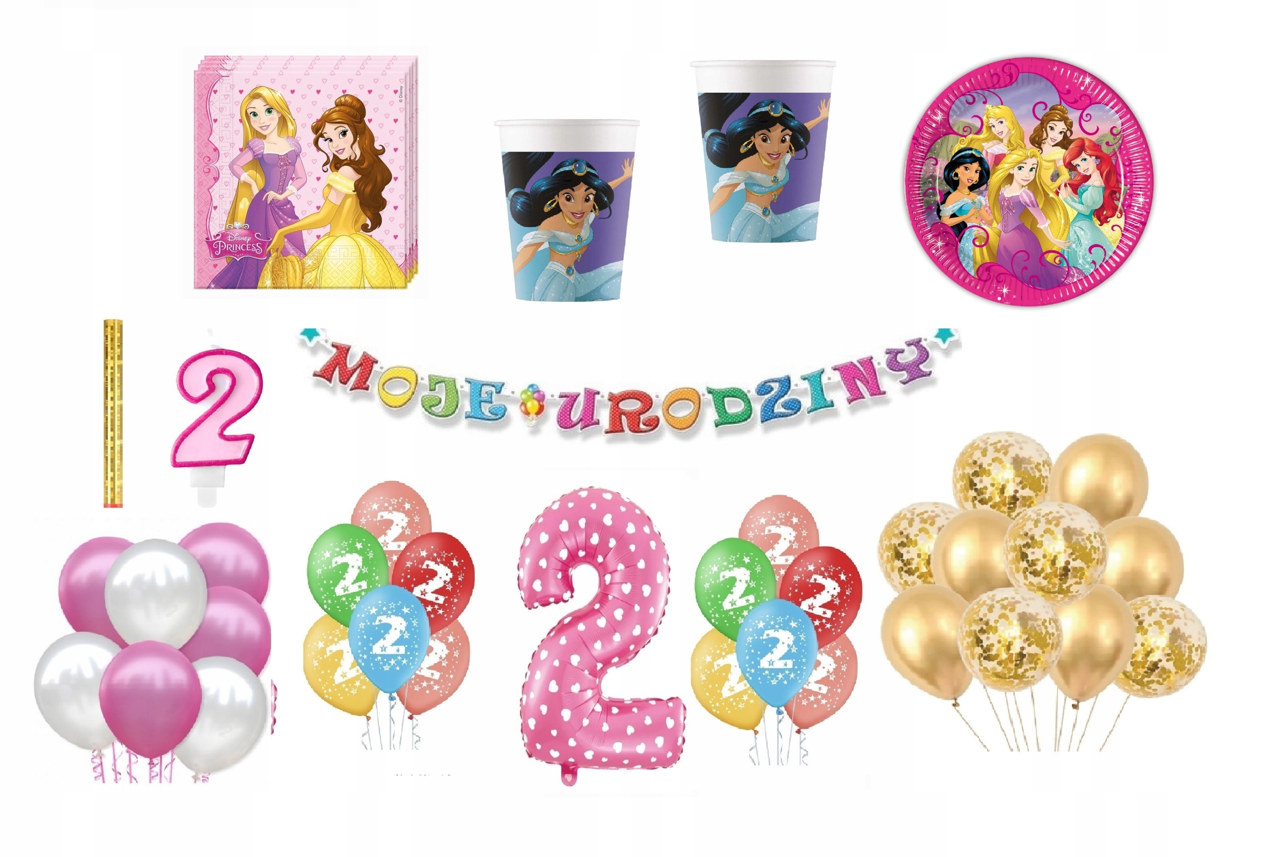 

Zestaw Księżniczka Princess 2 Urodziny Balony