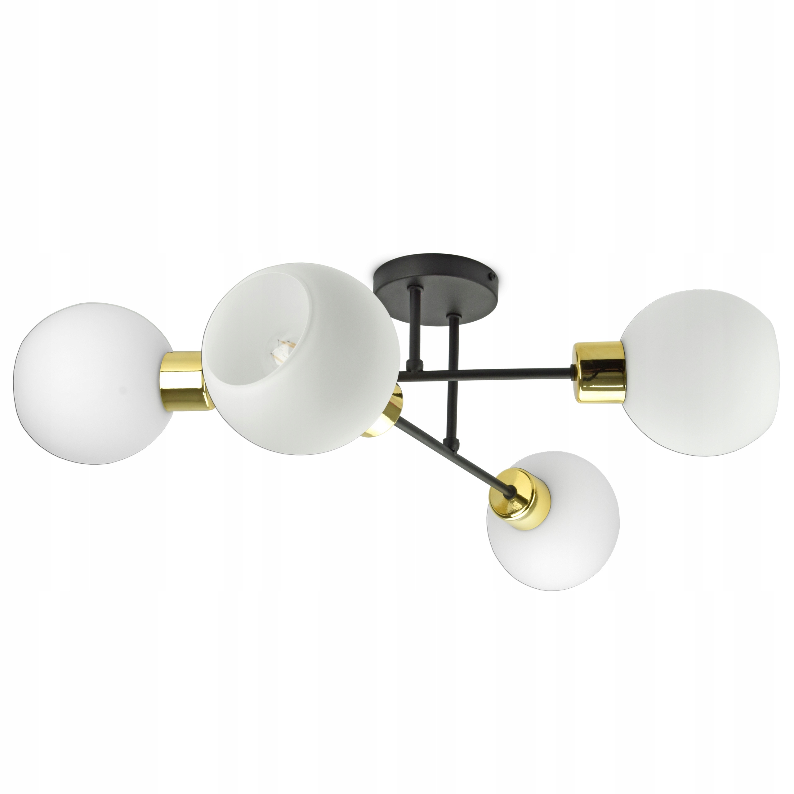 

Lampa Wisząca Żyrandol Szklane Kule Mleczne Led