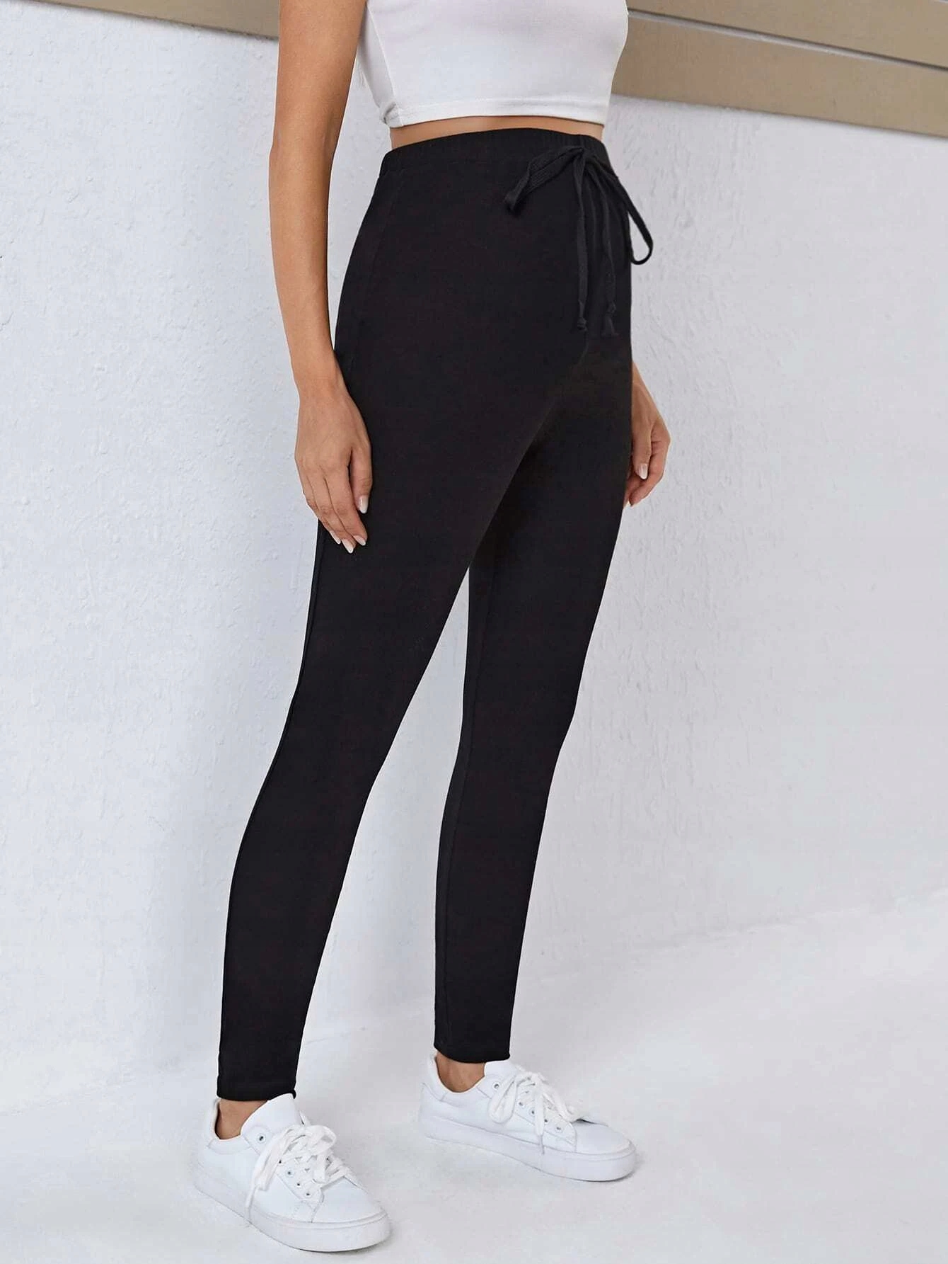 SHEIN SPODNIE CIĄŻOWE CZARNE DAMSKIE PROSTE S 1V1B Fason proste