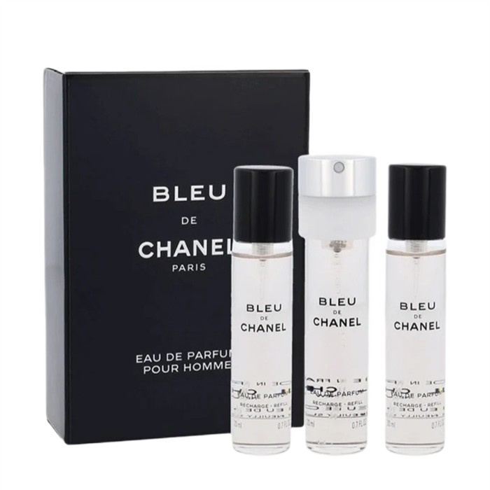 Sada Bleu de Chanel Pour Homme toaletní voda sprej a náplně 3x20 ml