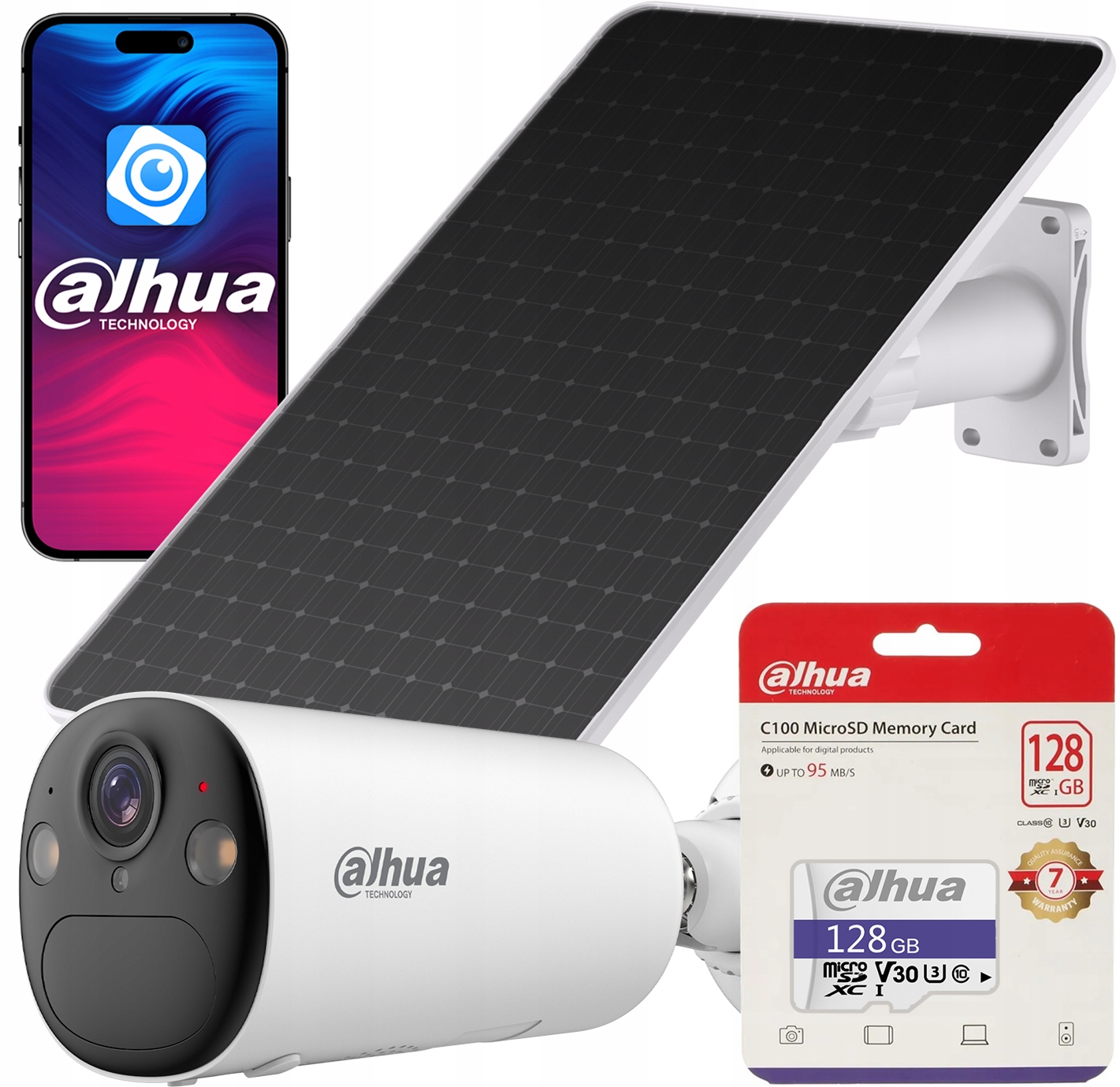 4MPx Lte Solárna Vonkajšia Kamera 4G/LTE Dahua Bezdrôtová Panelová 128 Gb