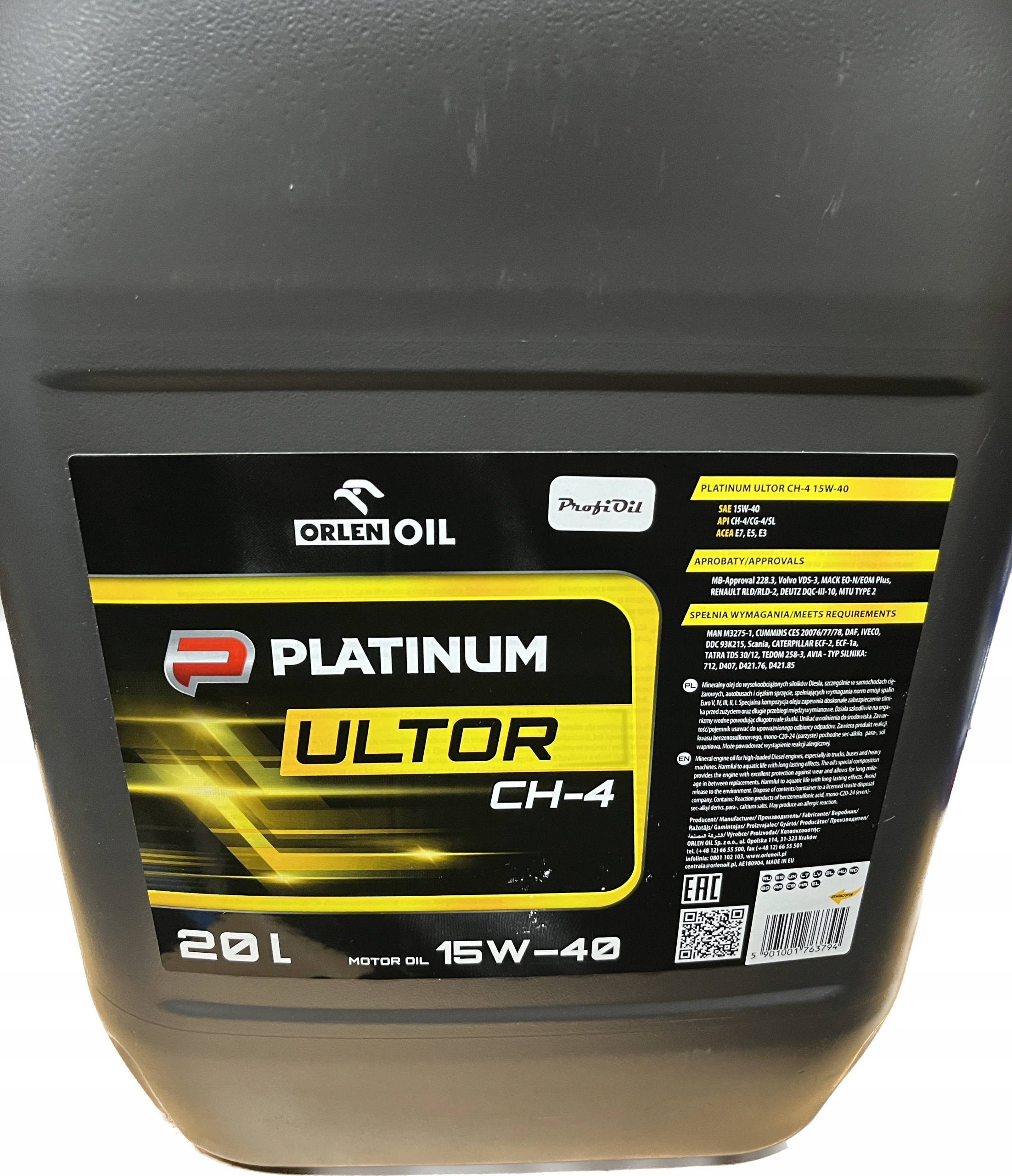 OLEJ ORLEN OIL ULTOR CH-4 15W-40 20L Rodzaj mineralne