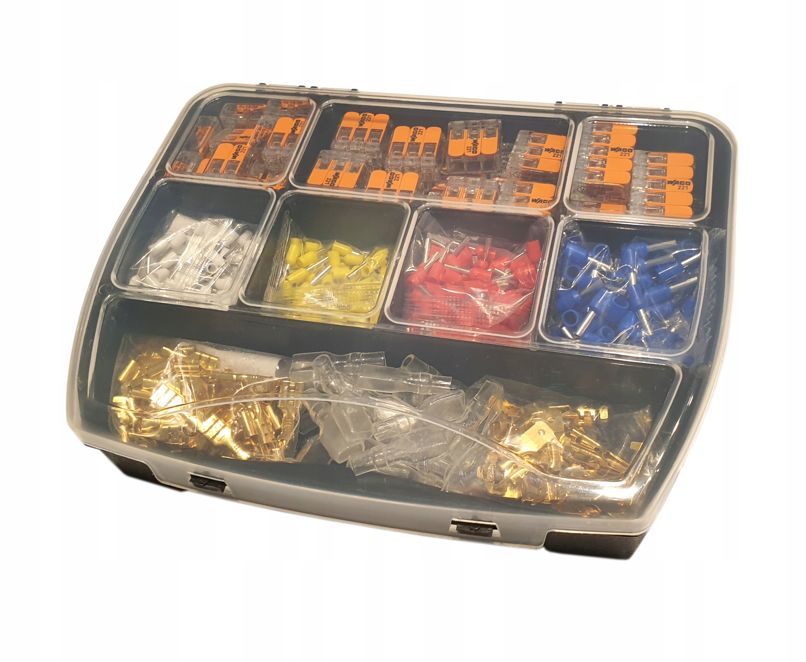 Zestaw złączek Wago, końcówek i konektorów 565 szt Liczba sztuk 565 szt.