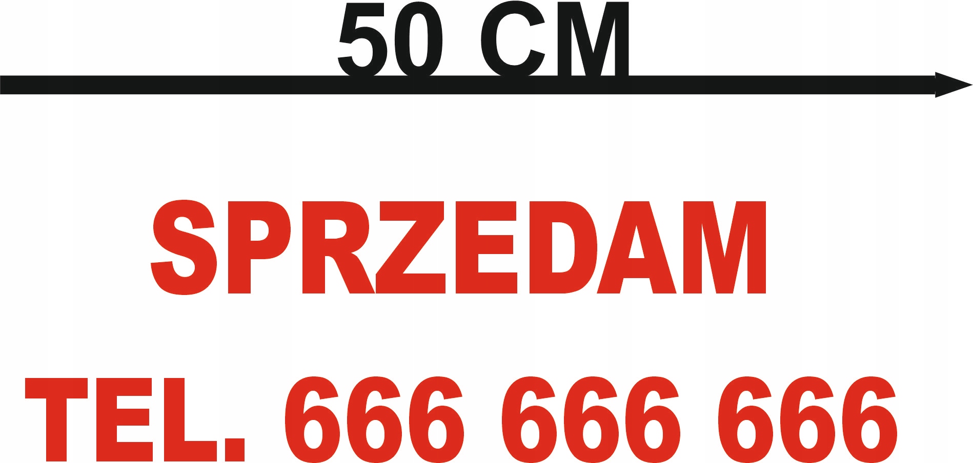 

Naklejka Naklejki Sprzedam Wynajmę Oddam 50 cm