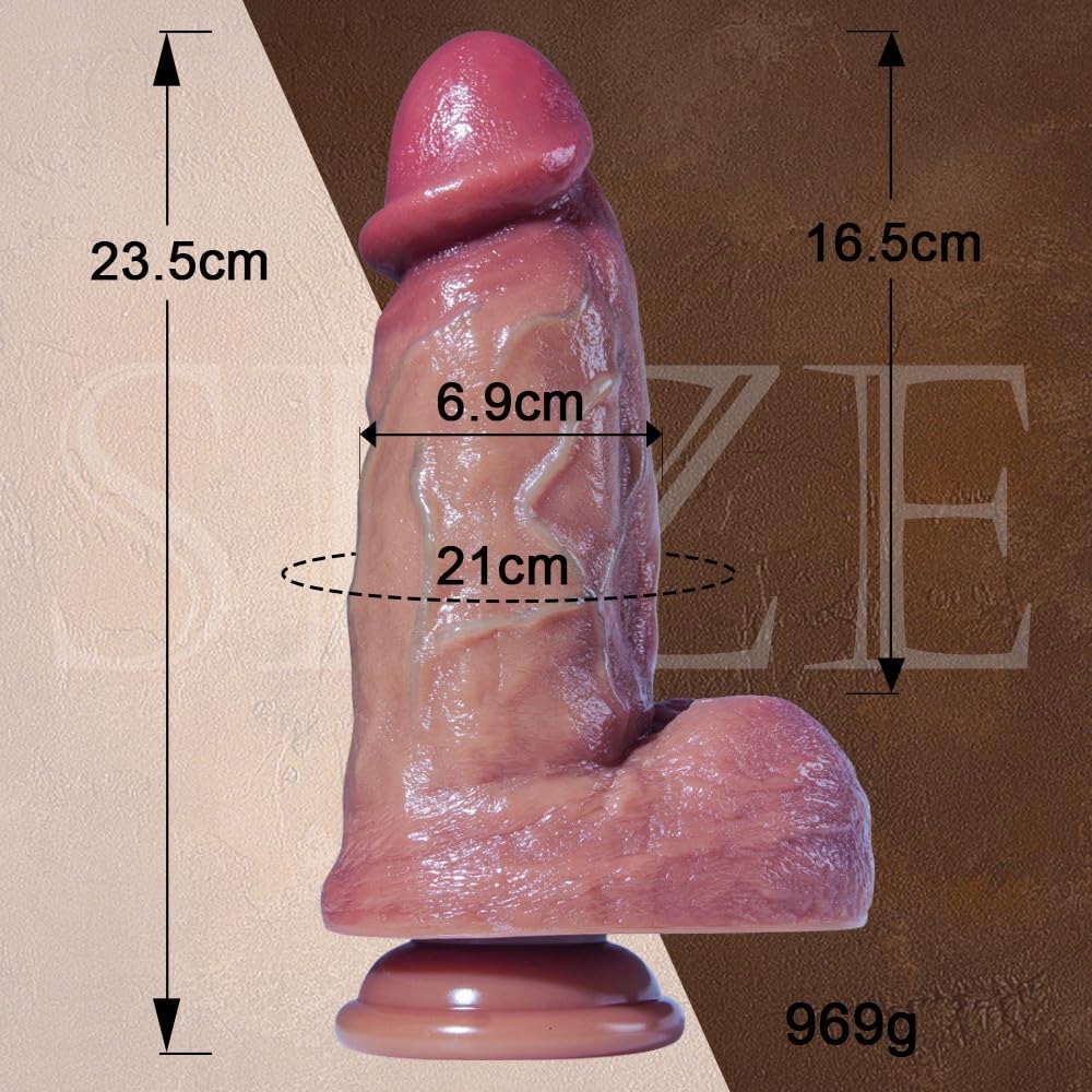 Silikonowy Dildo 23,5 cm z Przyssawką Dla Mężczyzn i Kobiet — miniatura 6