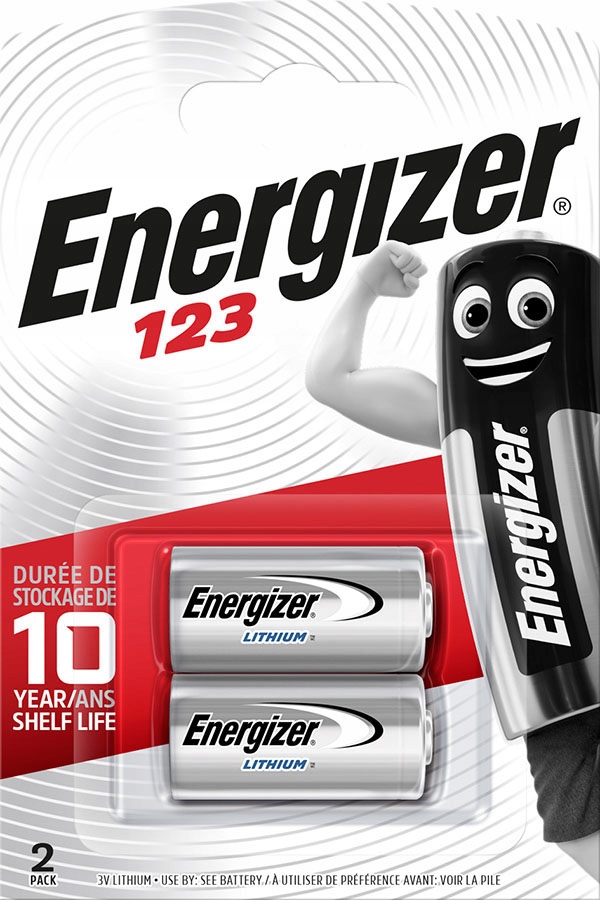 

2x CR123 bateria litowa 123 Energizer 3V DL123