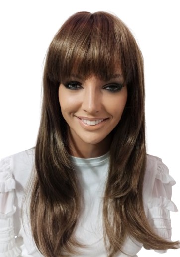 Dlouhá paruka s ofinou, rozzářená šatka Neessaja wigs shop