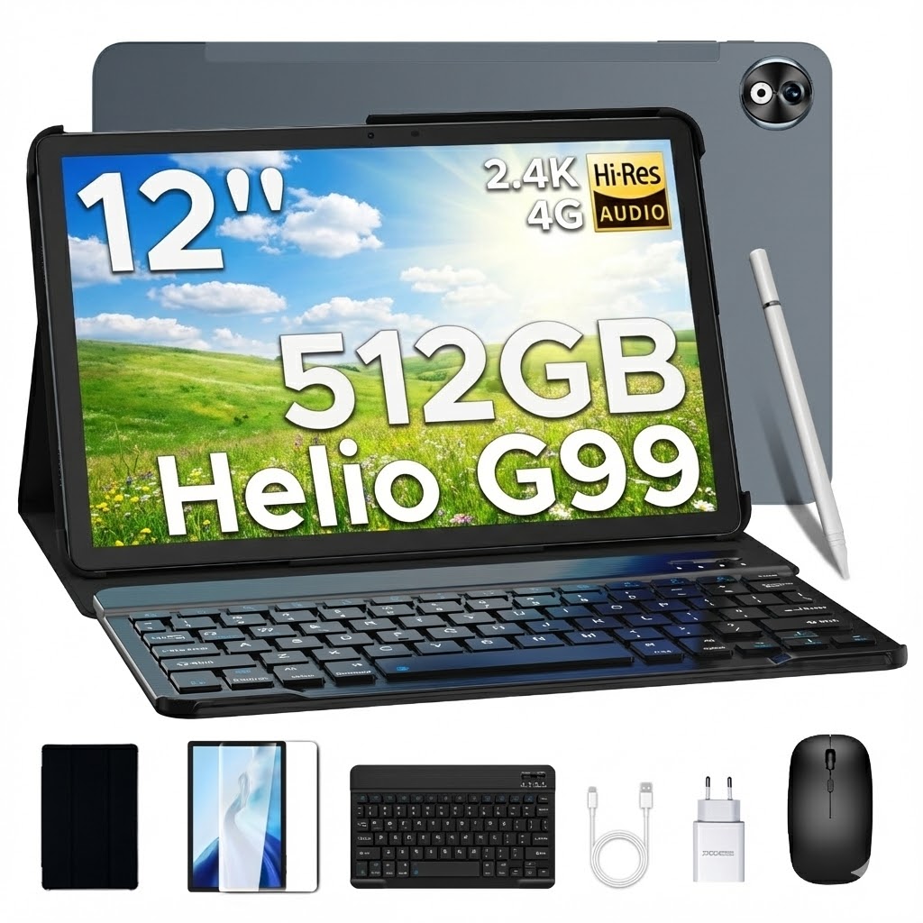 Doogee T40 Pro Tablet s klávesnicí 10800mAh 12" 20/512GB 2.4K 4G Android 14