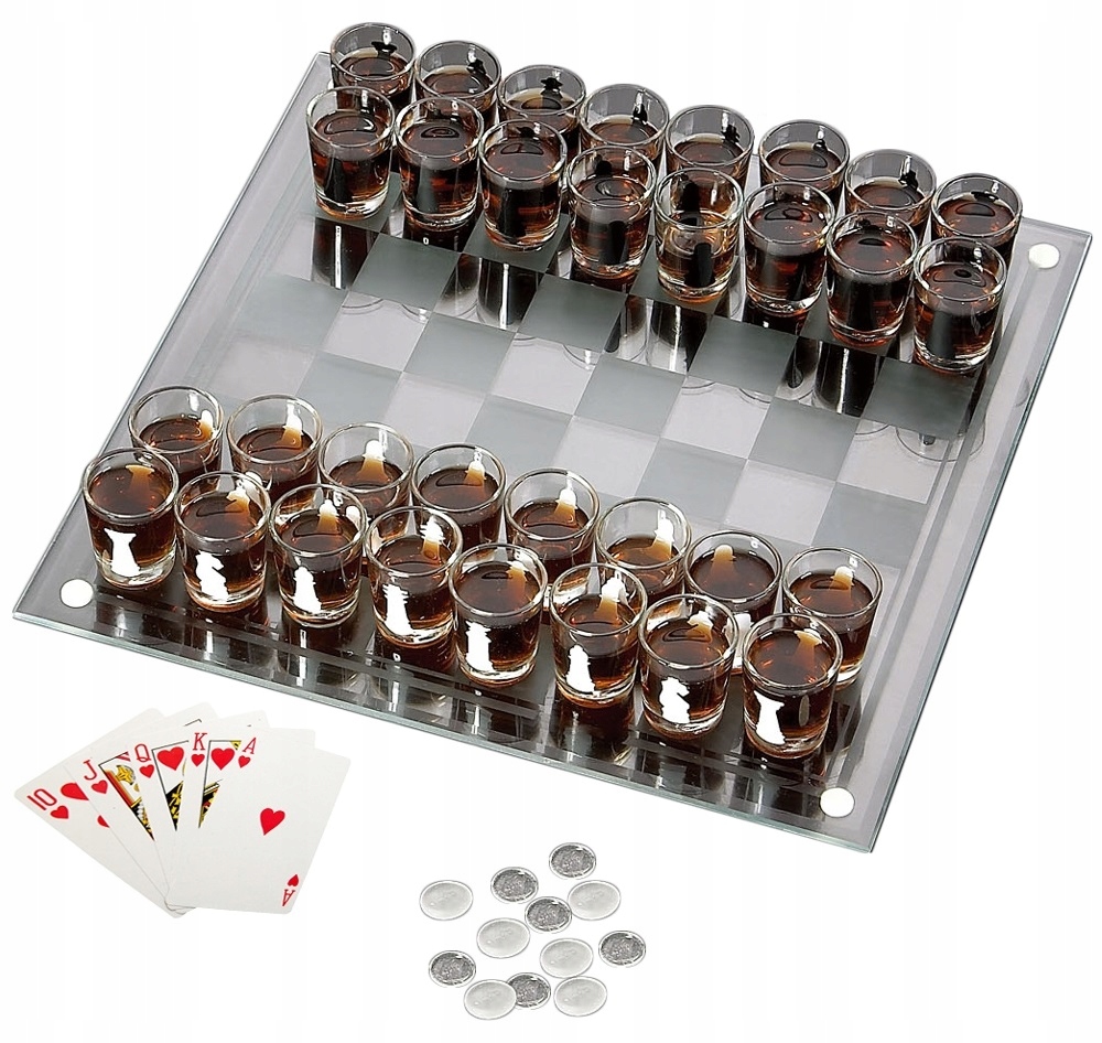 Imprezowe Szachy Deluxe Alkoholowa Gra Kieliszki