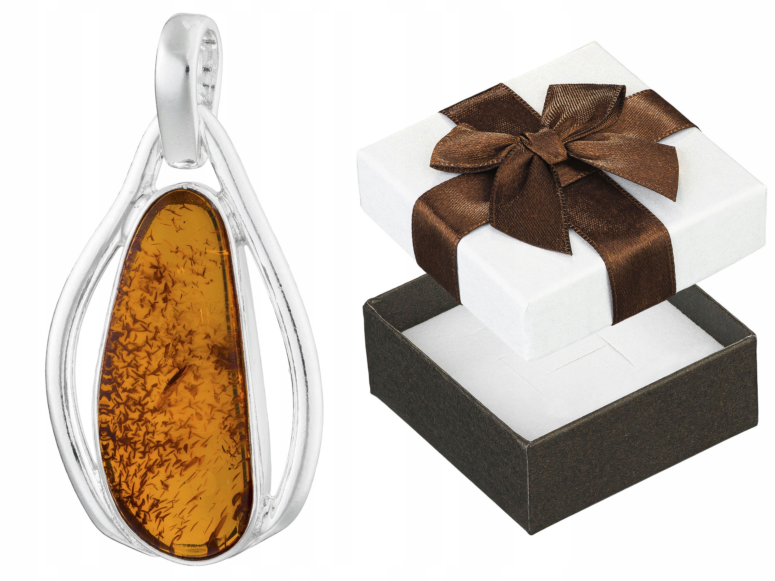 Velký stříbrný přívěsek Unikát s jantarem Ručně vyrobený stříbrný Přívěsek