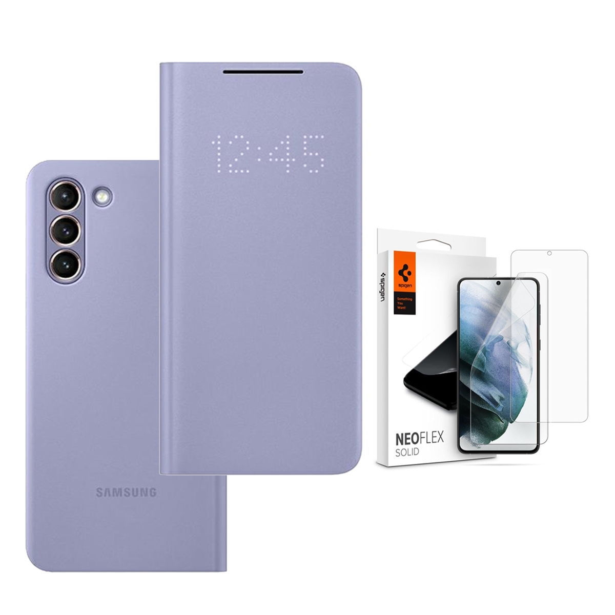 

Samsung Etui Do Galaxy S21+ Plus + Folia Spigen 2X